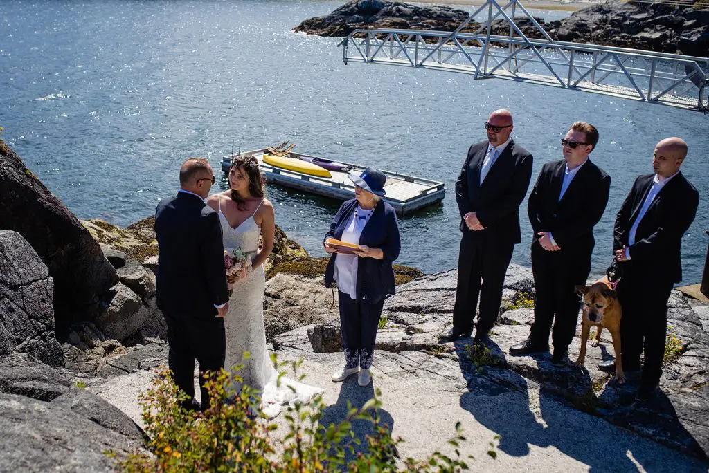 sunshine coast wedding ceremony beside the ocean