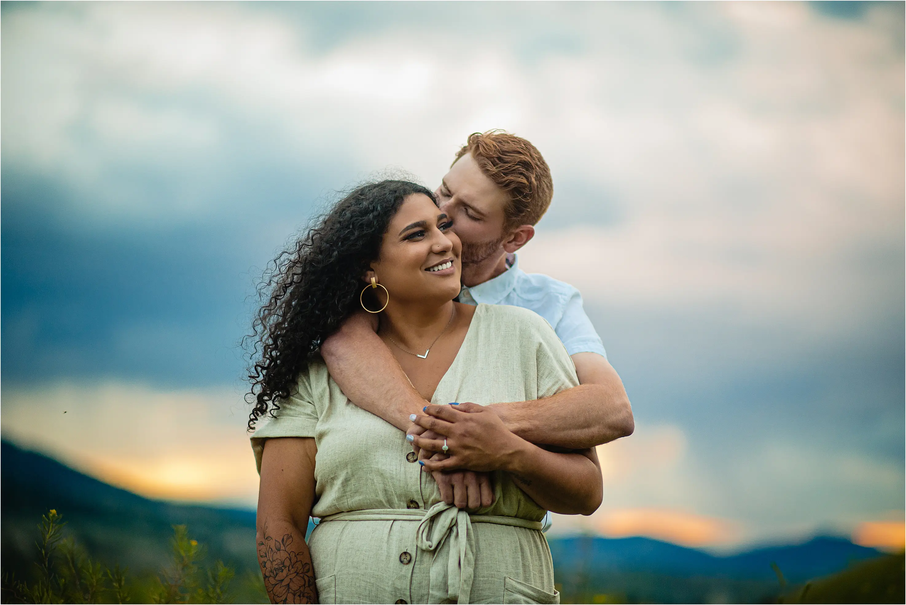 Engagement photos of couple at  hoodoos kamloops,